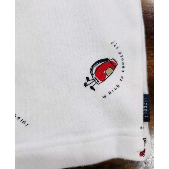 LizGolf Womens Polo Golf Shirt Short Sleeves Large Graphic Print Both Sides - Picture 4 of 6